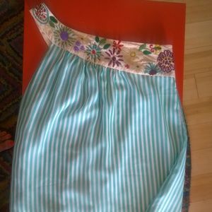 Judith March One Shoulder Embroidery Dress Size S
